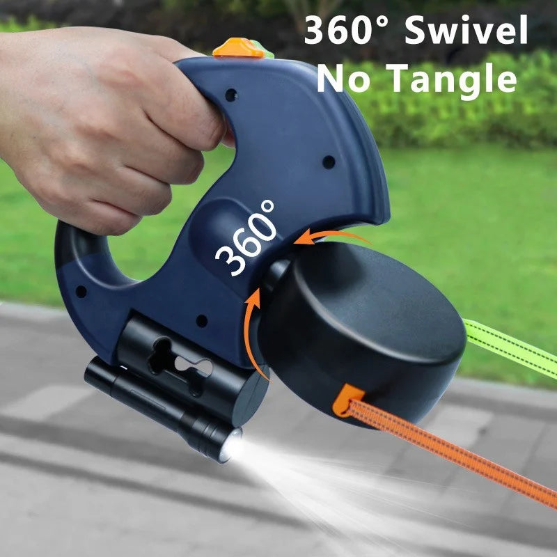 TANGLE - Dubbelt indragbart reflektkoppel med LED-ljus